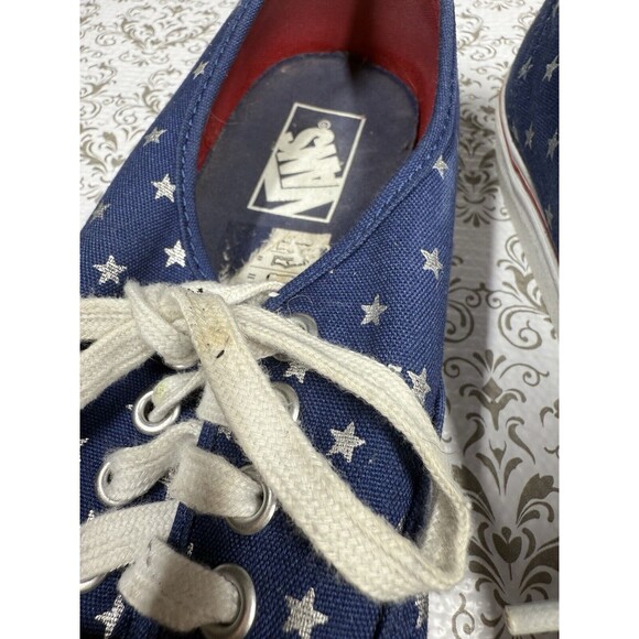 Vans Unisex Athletic Shoes Blue White Stars Low Top Lace Up Sneakers M 8 W‎ 9.5 - Picture 3 of 10